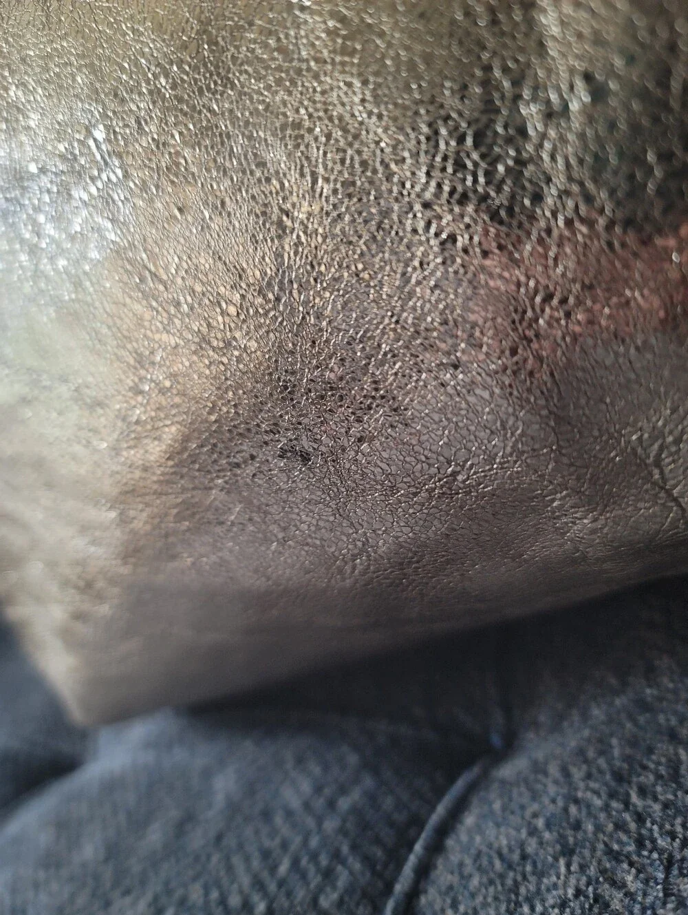 Coach Poppy Metallic Gold Leather Tote With Cursive Coach Charm